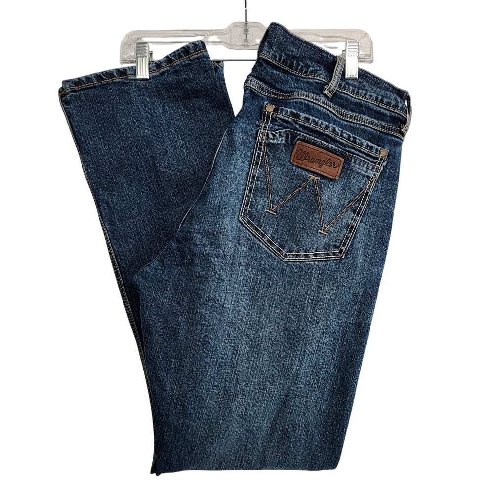 Wrangler 36x34 Blue Retro Slim Bootcut Jeans Denim Western CowboyWorkwear Rugged
